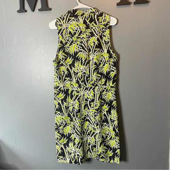 MICHAEL KORS Sleeveless Bamboo Knot Shirt Dress size 12 pear/black - Picture 10 of 12